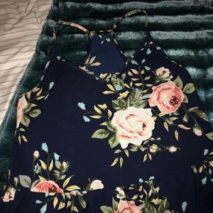 Navy blue peplum top